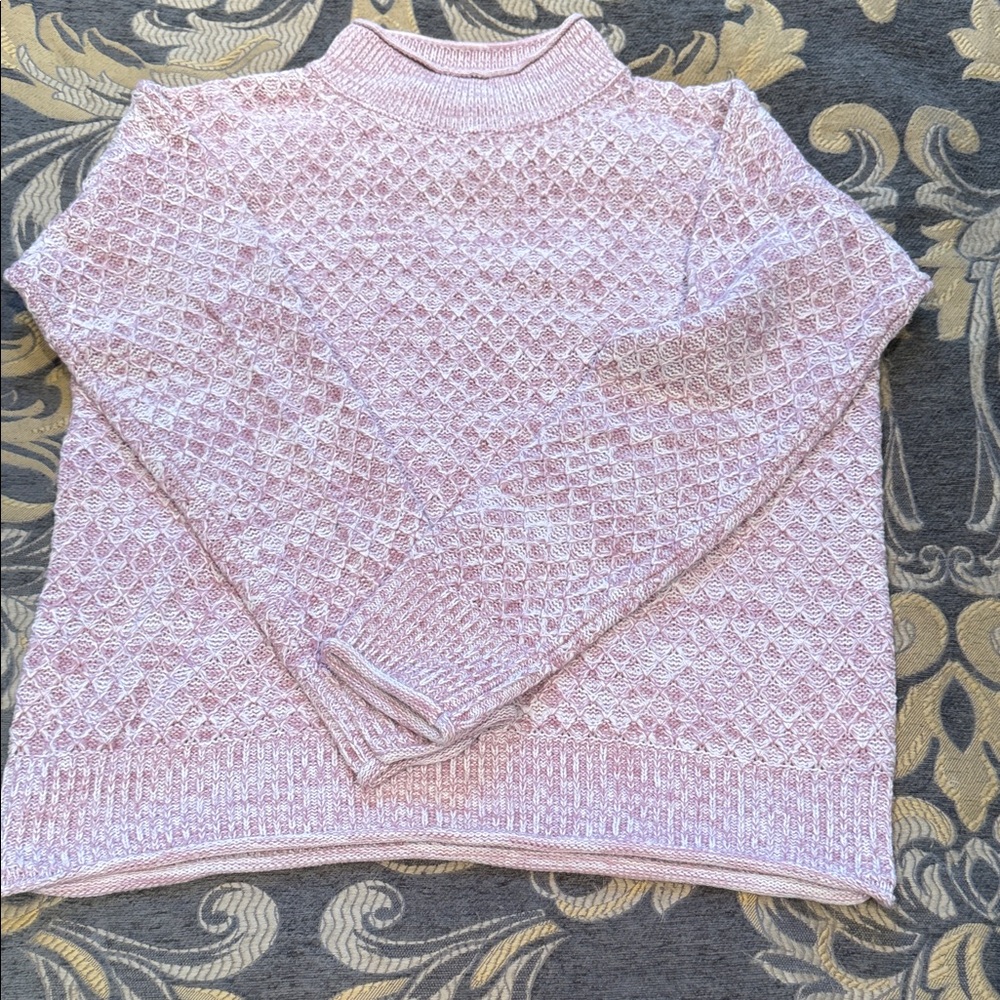 Staccato Soft Pink Diamond Knit Turtleneck Sweater
